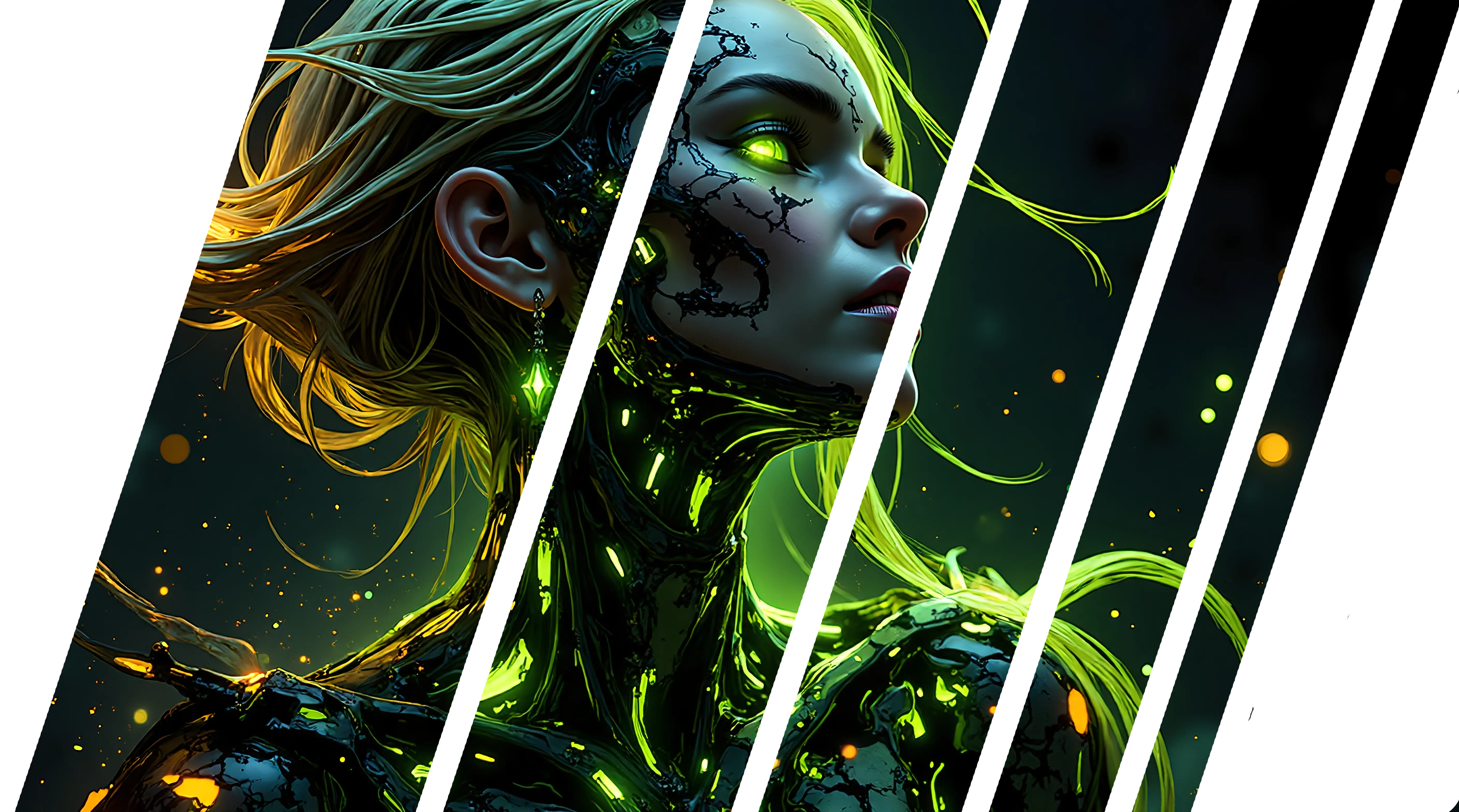 NeuroSplit: Cyberpunk Biomech Girl